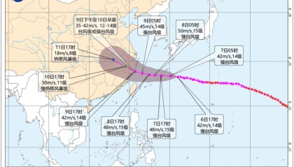 “白海豚”可能在浙闽沿海登陆，台风预警升级为黄色