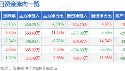 莱特光电(688150)4月12日主力资金净卖出459.25万元