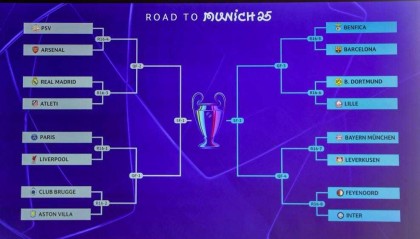 欧冠抽签：皇马战马竞 拜仁VS勒沃库森 巴黎对垒利物浦