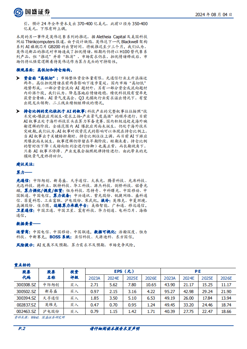 AI算力专题：AI算力的波动与成长