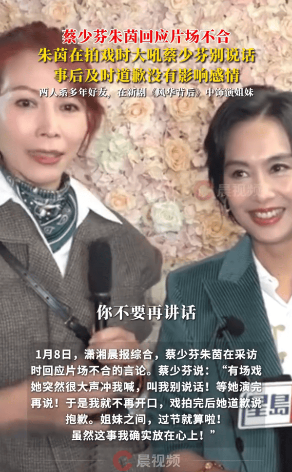 蔡少芬否认和朱茵片场不合:姐妹之间,过节就算啦