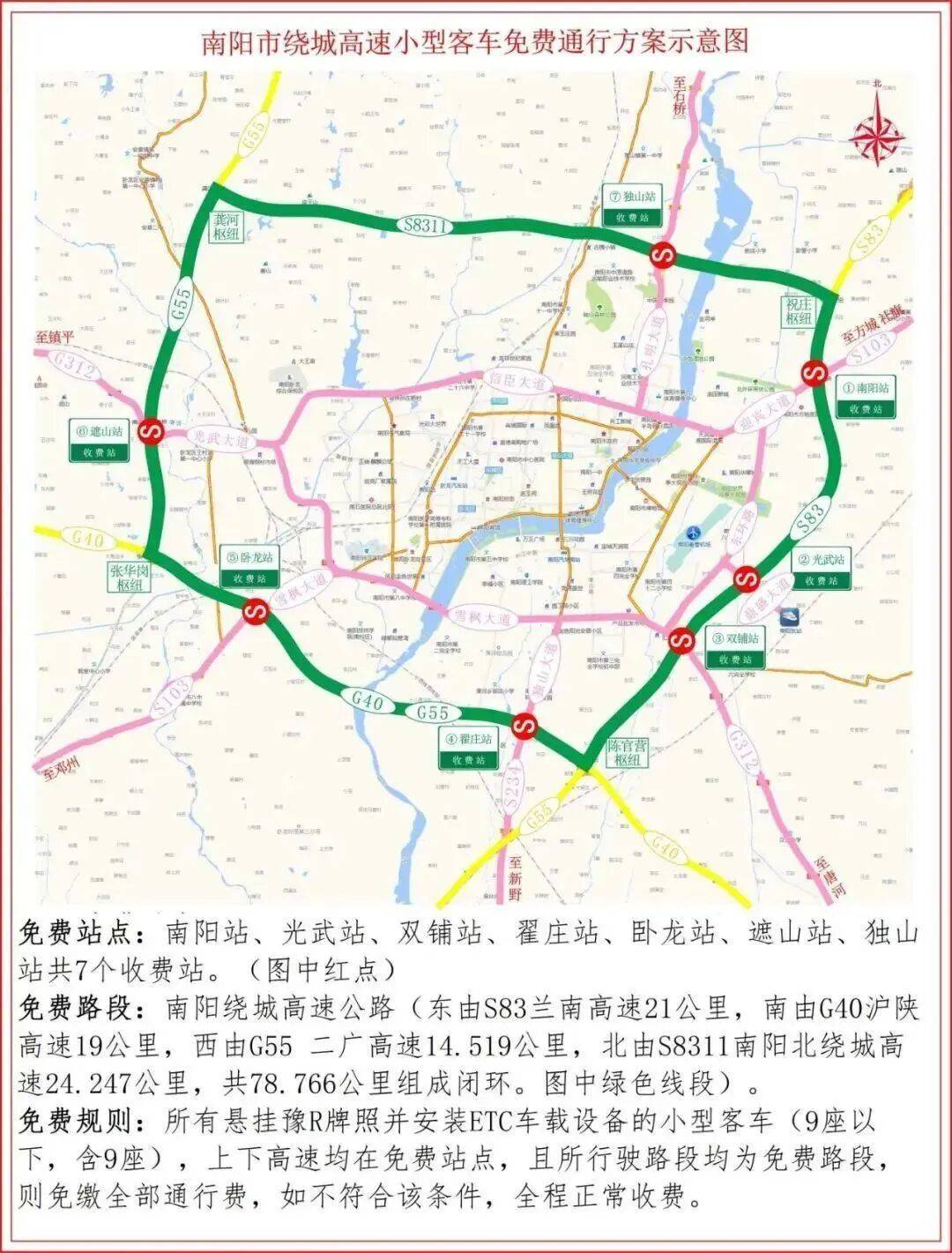 豫A、豫V、豫B、豫C、豫R车主,此范围内高速免费!